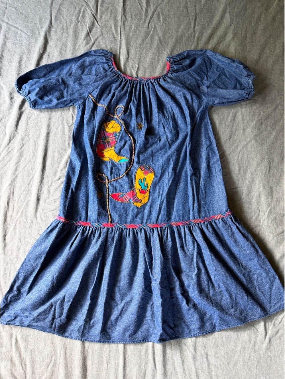 Vintage Western Theme Denim Dress Size Medium